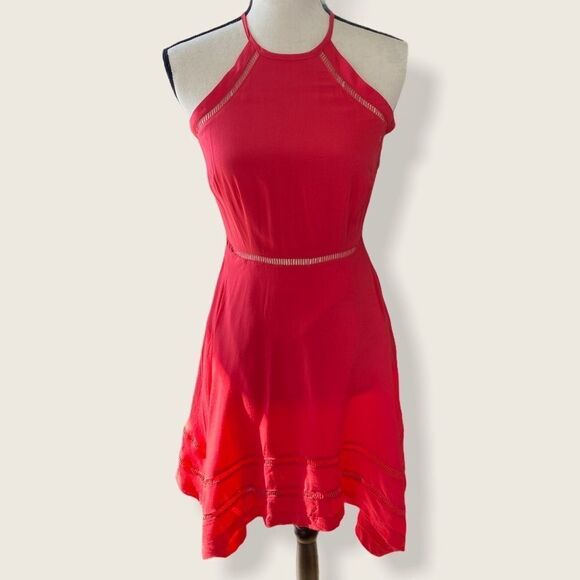 Aqua Women's Red Ladder‎ Inset Fit And Flare Dress - Picture 3 of 9